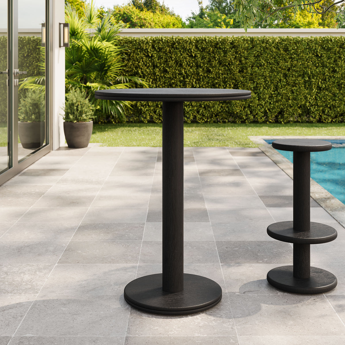 Neo 31 Inch Round Indoor - Outdoor Patio Patio Wood Bar Table by Modway