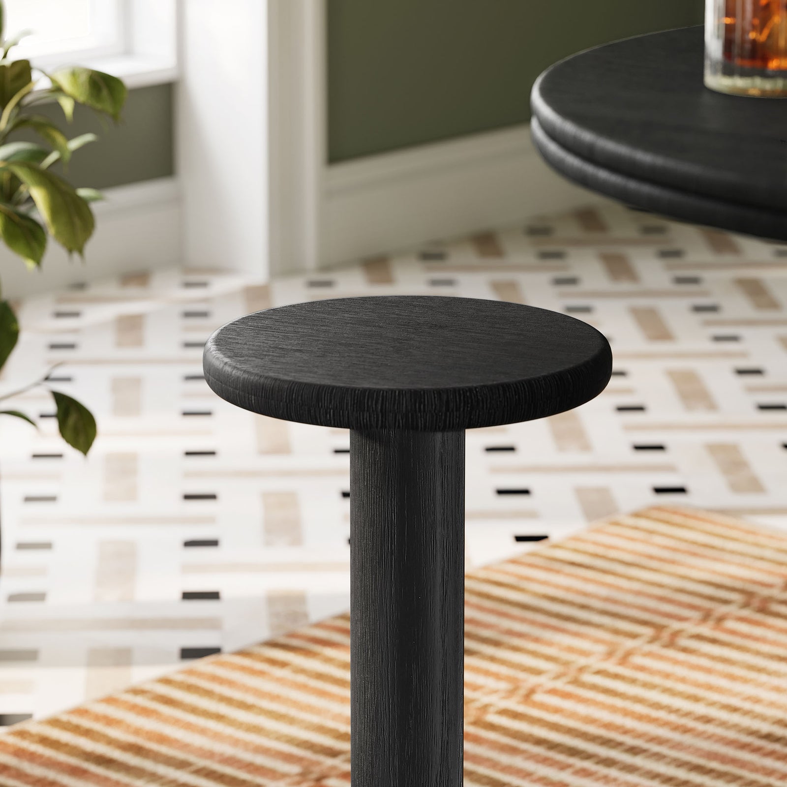 Neo 15 Inch Round Indoor - Outdoor Patio Patio Wood Bar Stools by Modway