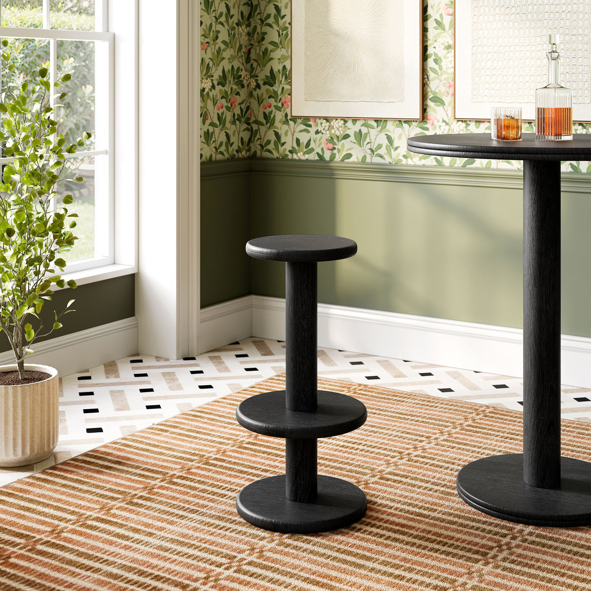 Neo 15 Inch Round Indoor - Outdoor Patio Patio Wood Bar Stools by Modway