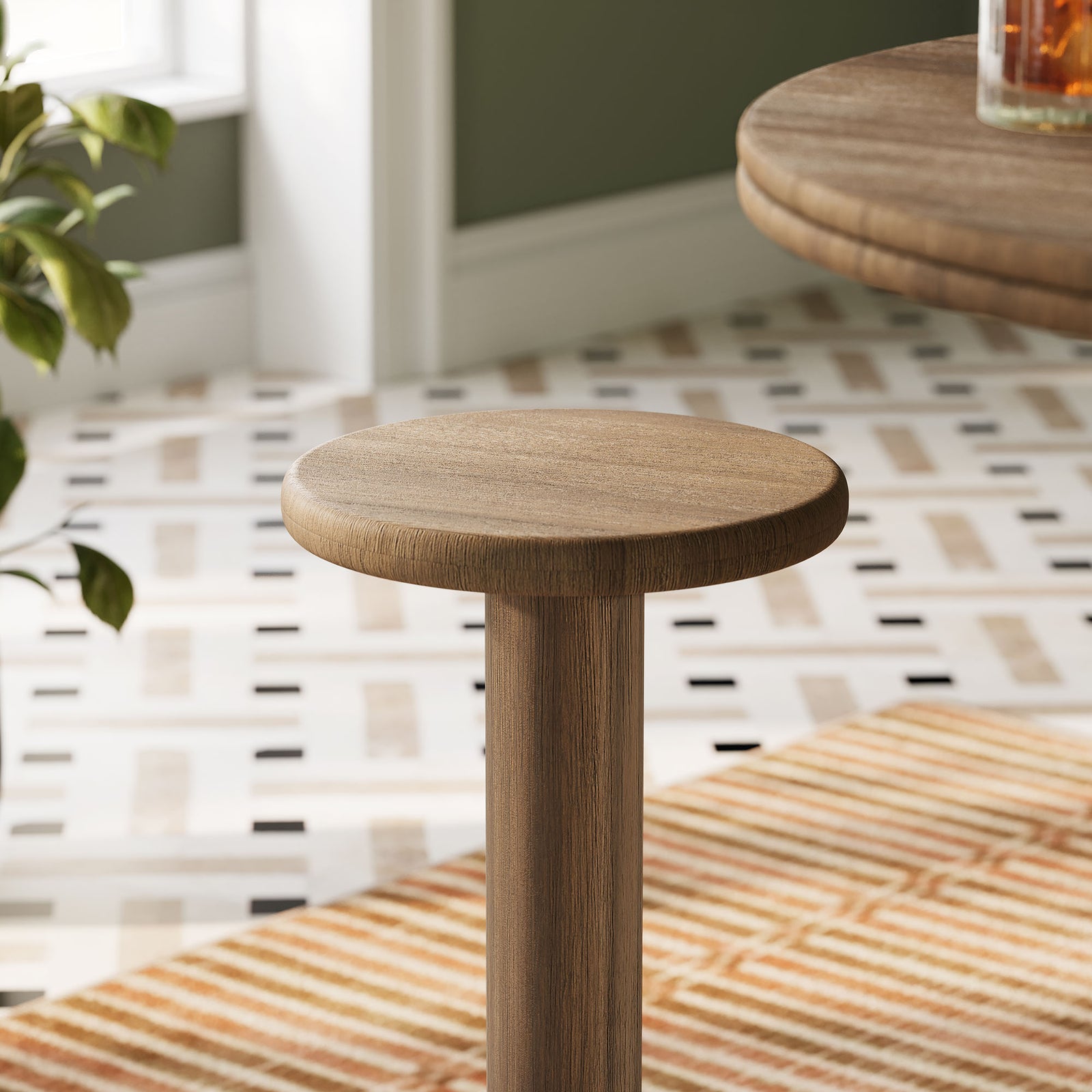 Neo 15 Inch Round Indoor - Outdoor Patio Patio Wood Bar Stools by Modway