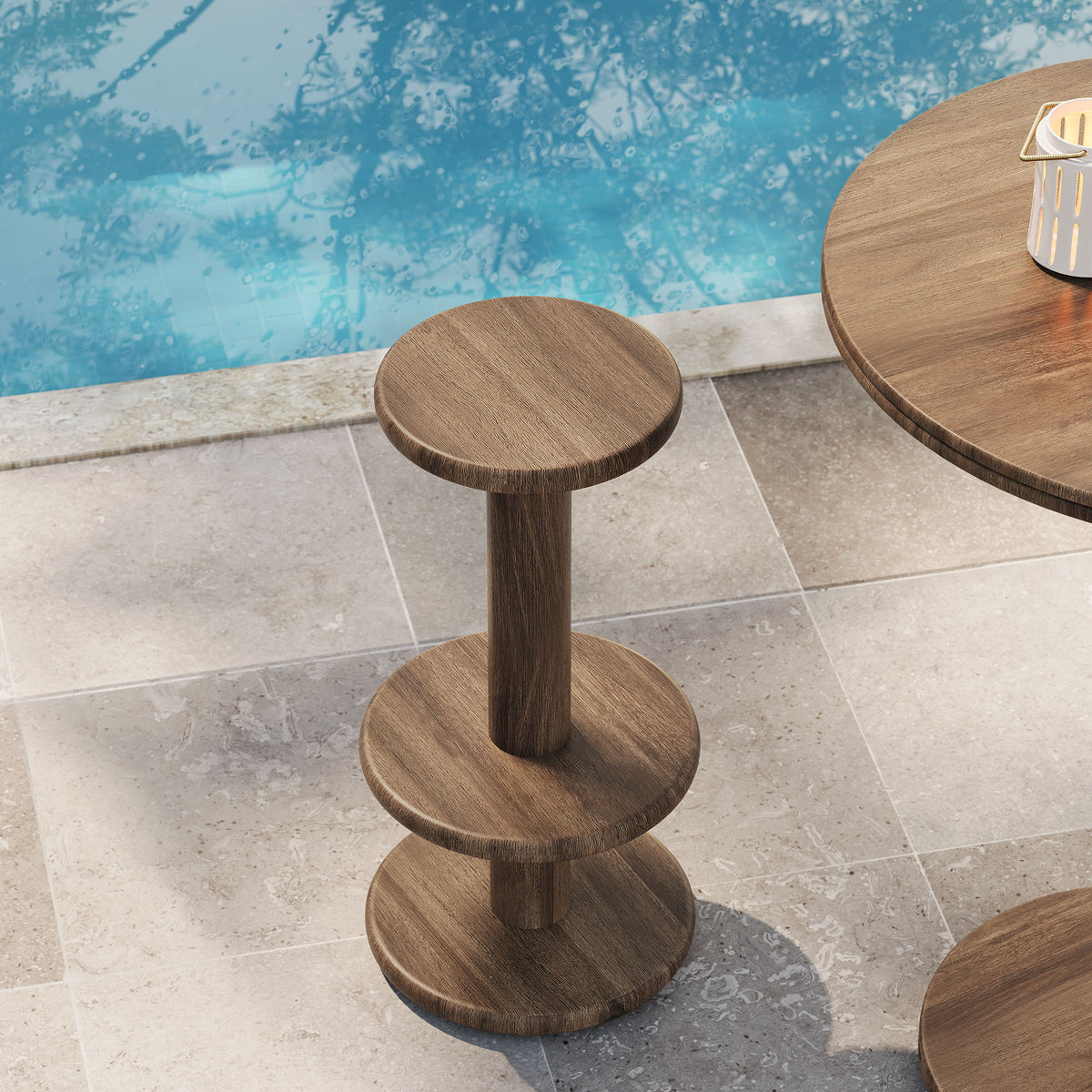 Neo 15 Inch Round Indoor - Outdoor Patio Patio Wood Bar Stools by Modway