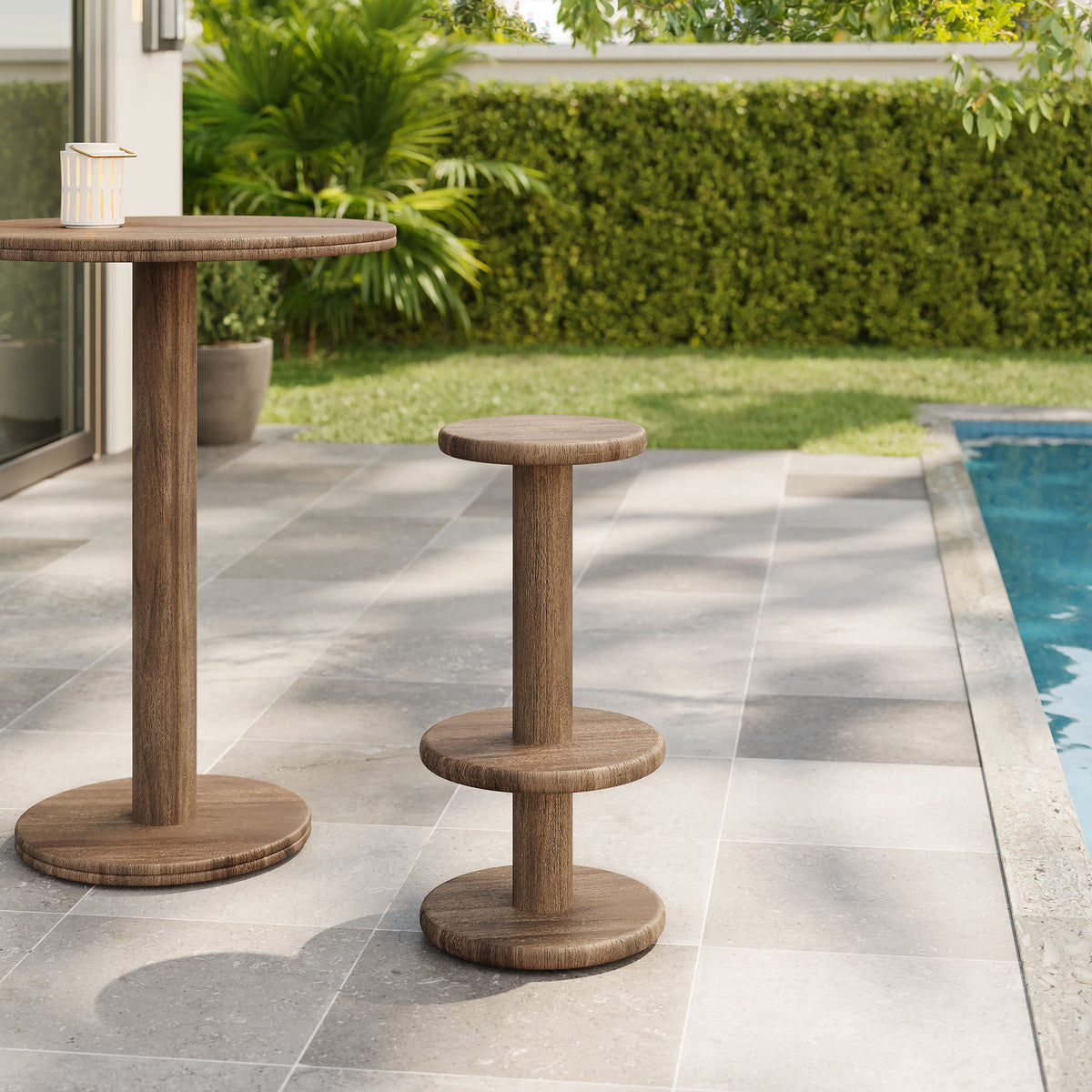 Neo 15 Inch Round Indoor - Outdoor Patio Patio Wood Bar Stools by Modway
