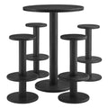 Neo 5-Piece Round Indoor - Outdoor Patio Round Patio Bar Table And Stool Set by Modway