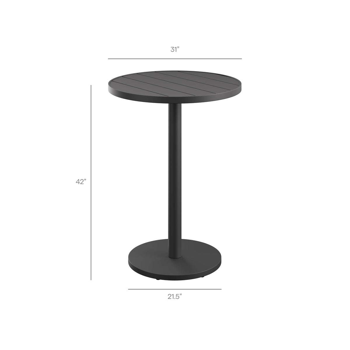 Tahoe 31 Inch Round Outdoor Patio Aluminum Bar Table by Modway