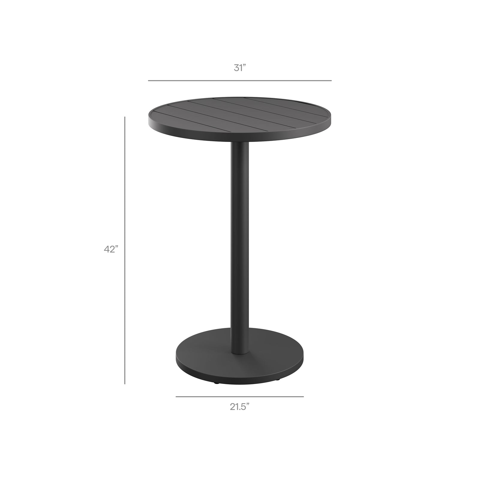 Tahoe 31 Inch Round Outdoor Patio Aluminum Bar Table by Modway
