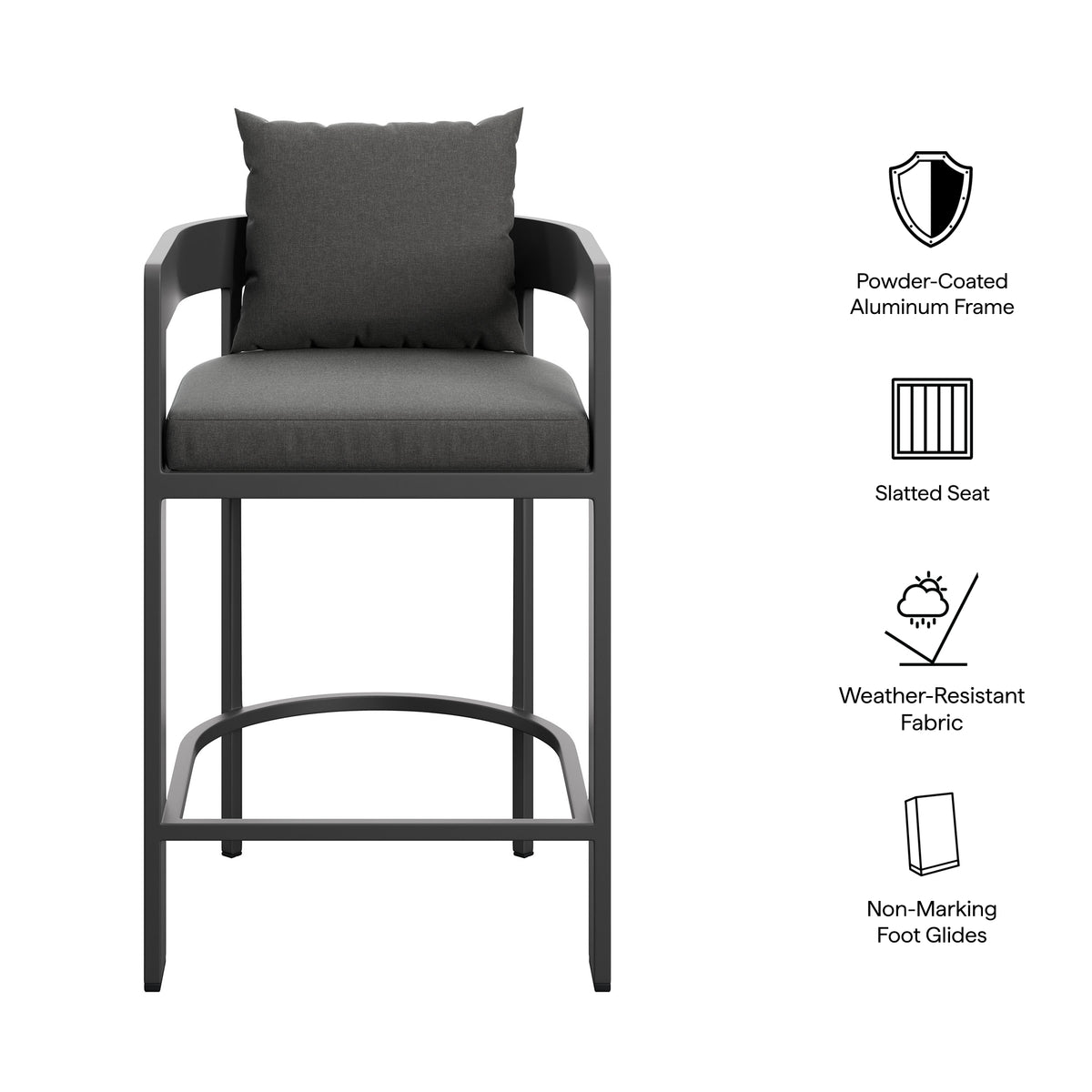 Tahoe Outdoor Patio Patio Aluminum Counter Stool by Modway