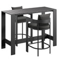 Tahoe 3-Piece Outdoor Patio Aluminum Bar Table Set by Modway