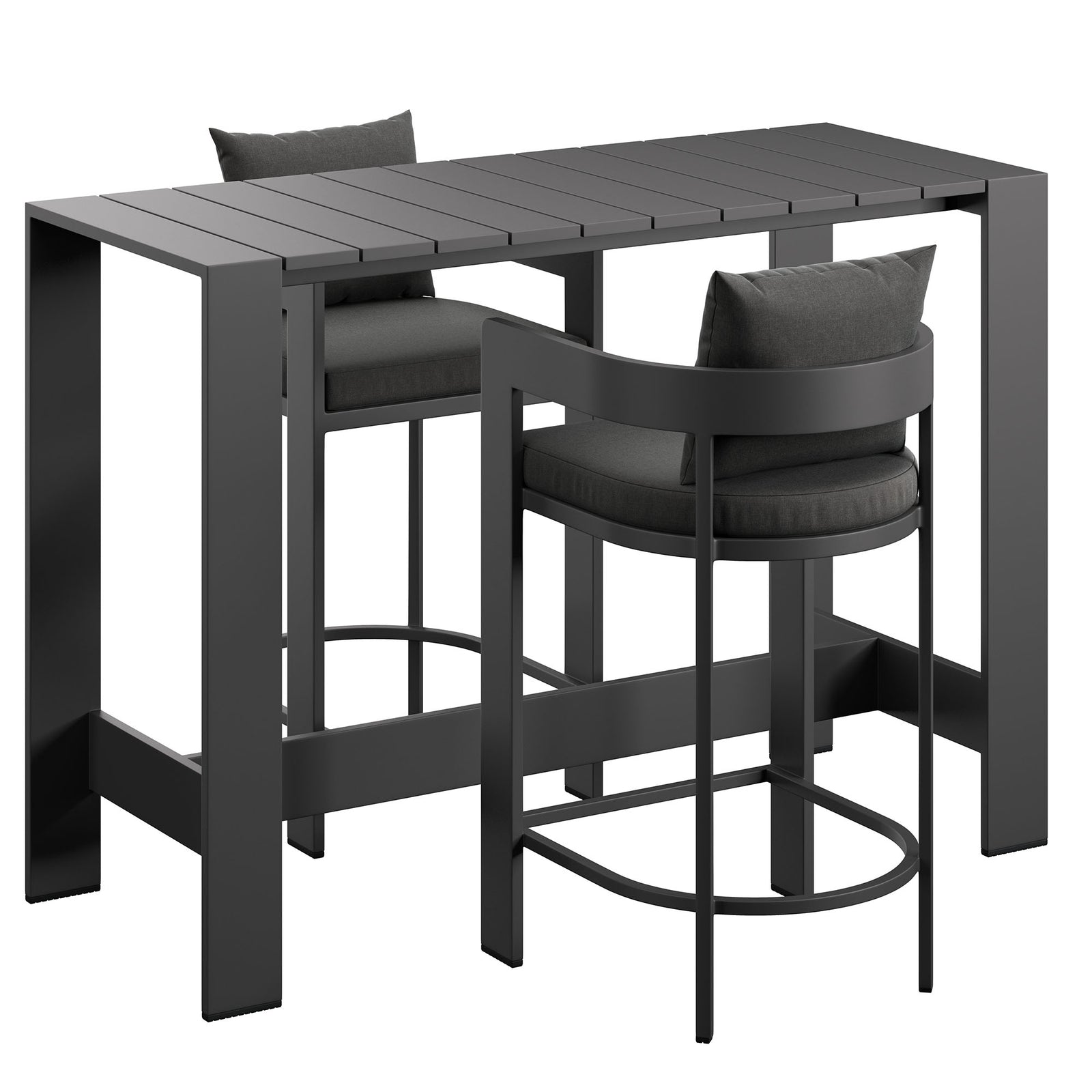 Tahoe 3-Piece Outdoor Patio Aluminum Bar Table Set by Modway