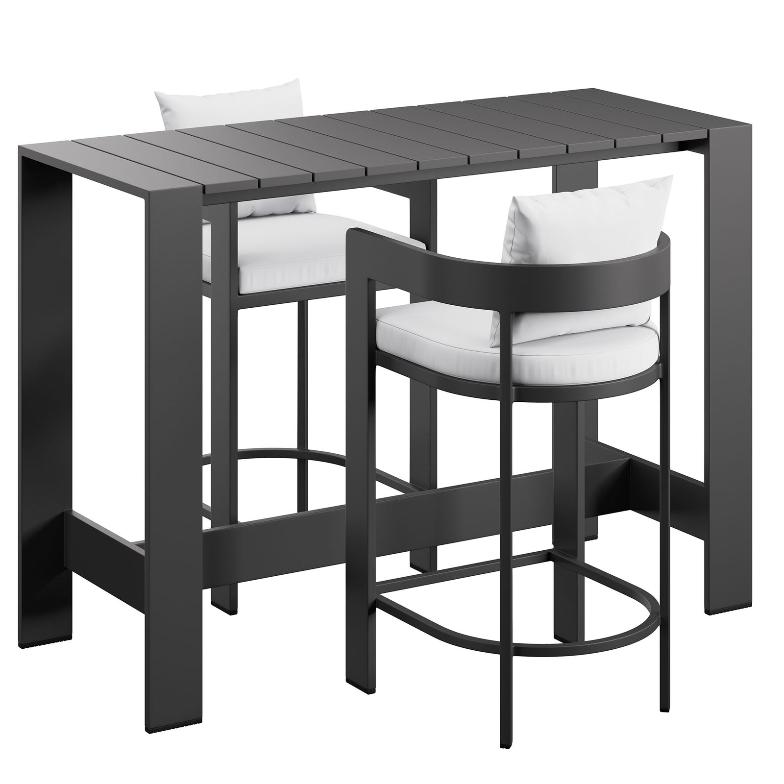 Tahoe 3-Piece Outdoor Patio Aluminum Bar Table Set by Modway