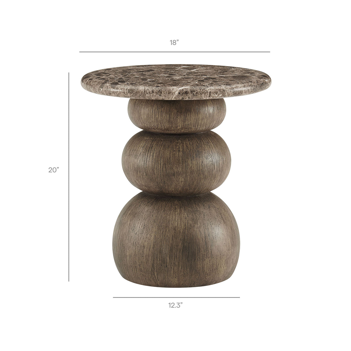 Pietra Indoor Outdoor Patio Round Side Table by Modway
