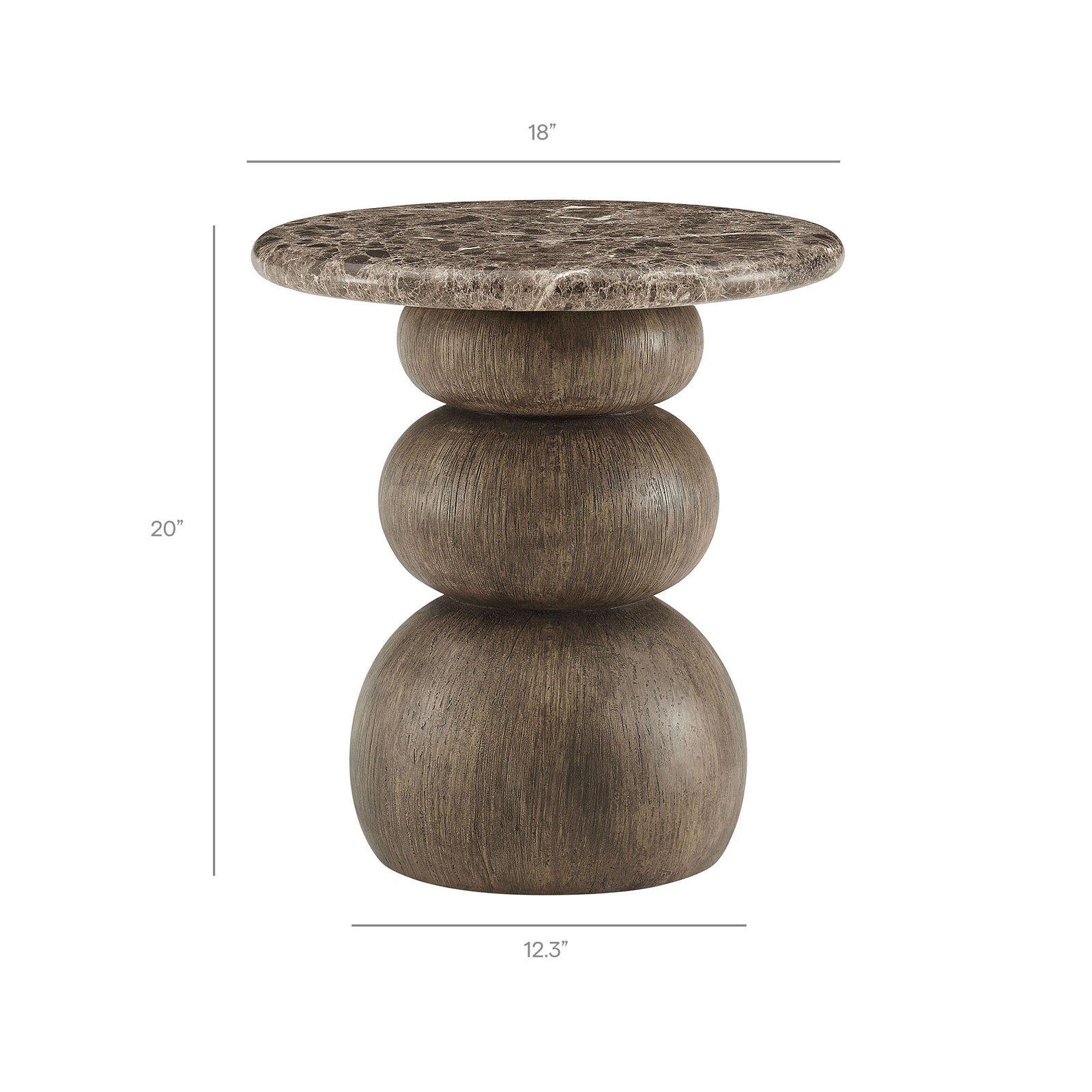 Pietra Indoor Outdoor Patio Round Side Table by Modway