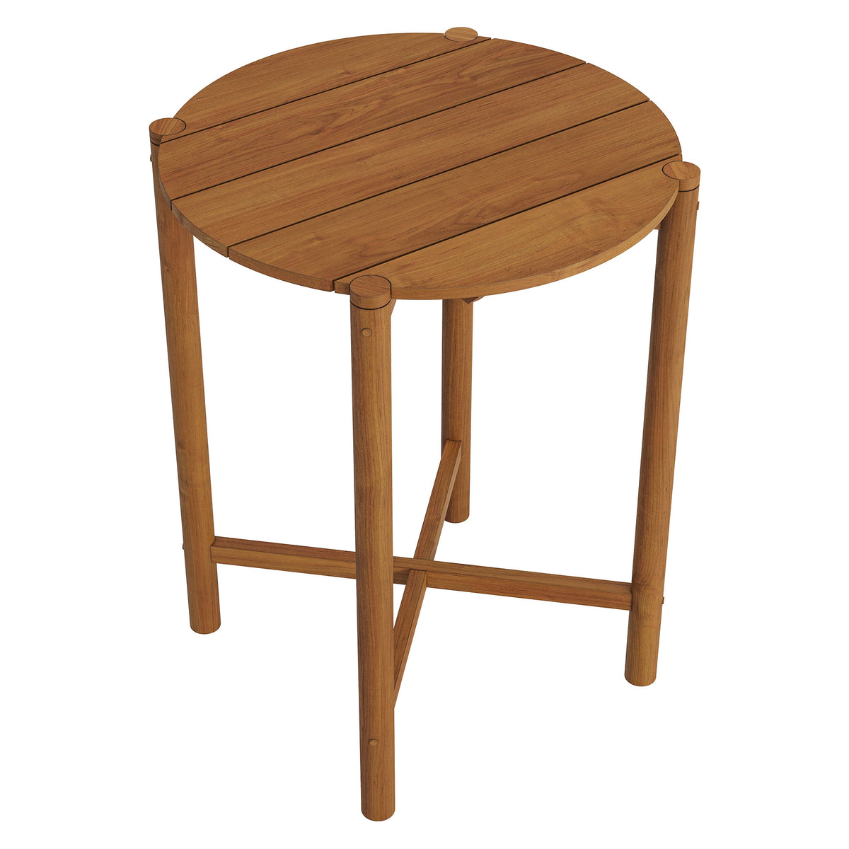 Eleni Round 35 Inch Outdoor Patio Teak Wood Round Bar Table by Modway