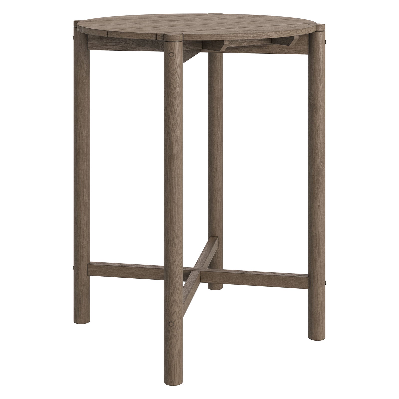 Eleni Round 35 Inch Outdoor Patio Teak Wood Round Bar Table by Modway