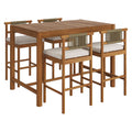 Eleni 5-Piece Outdoor Patio Teak Wood Bar Set by Modway