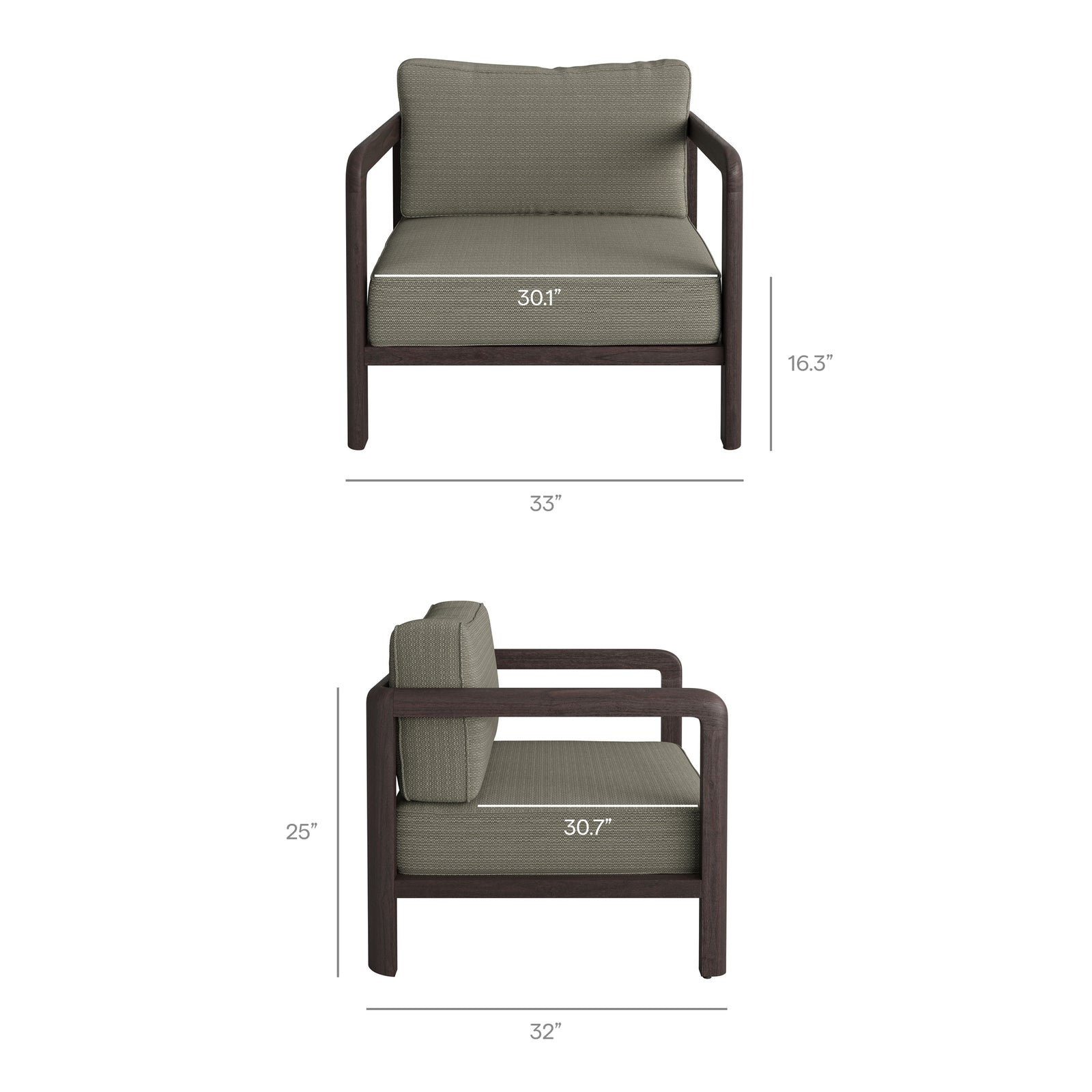 Kona Outdoor Patio Teak Wood Armchair by Modway