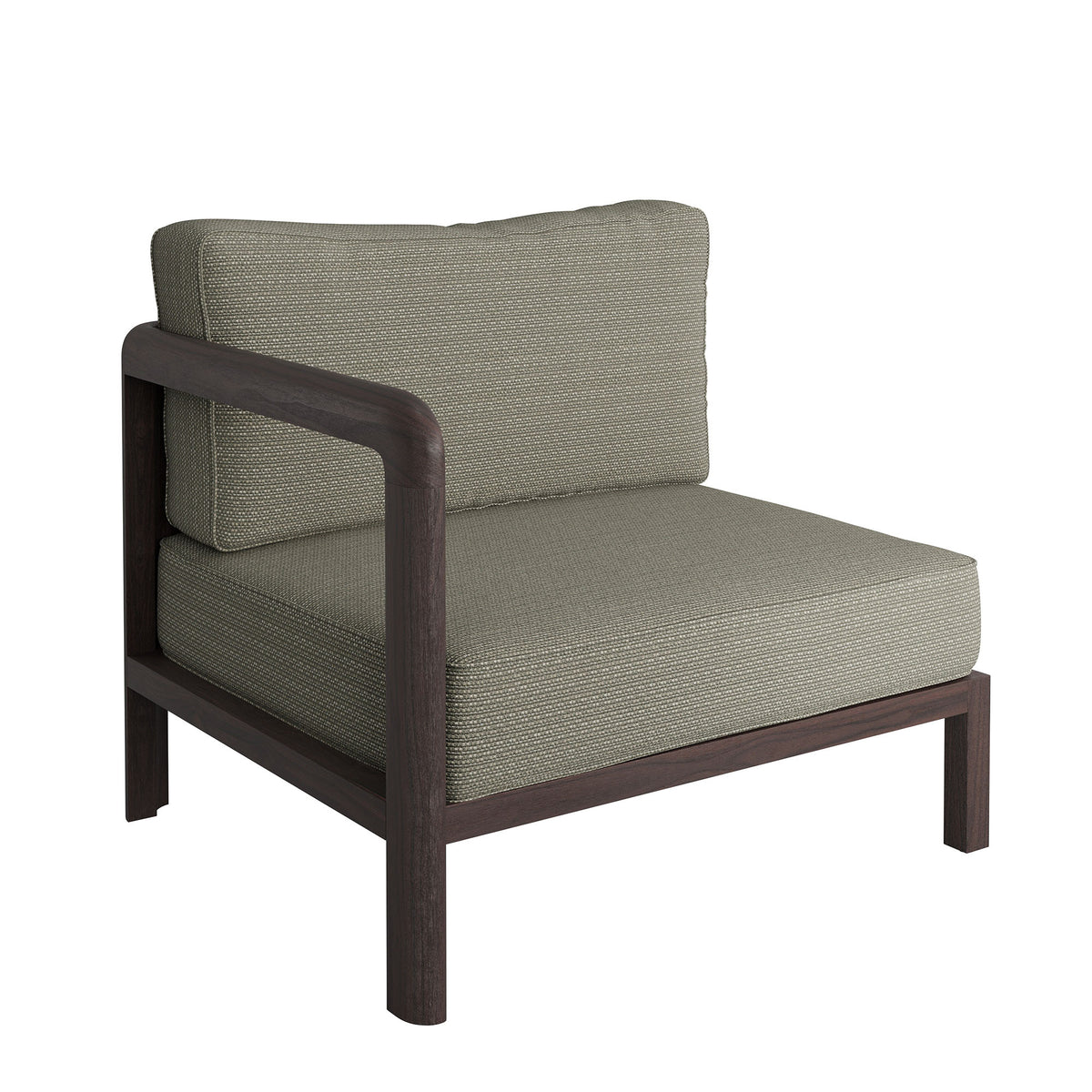 Kona Outdoor Patio Teak Wood Left-Arm Facing Modular Armchair by Modway