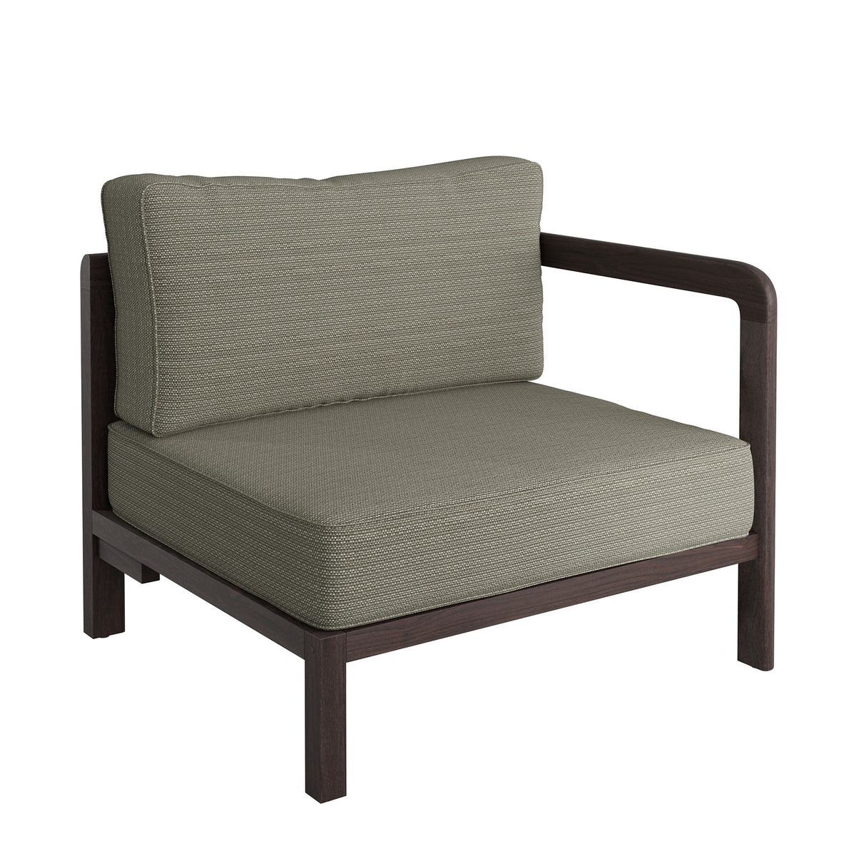 Kona Outdoor Patio Teak Wood Right-Arm Facing Modular Armchair by Modway