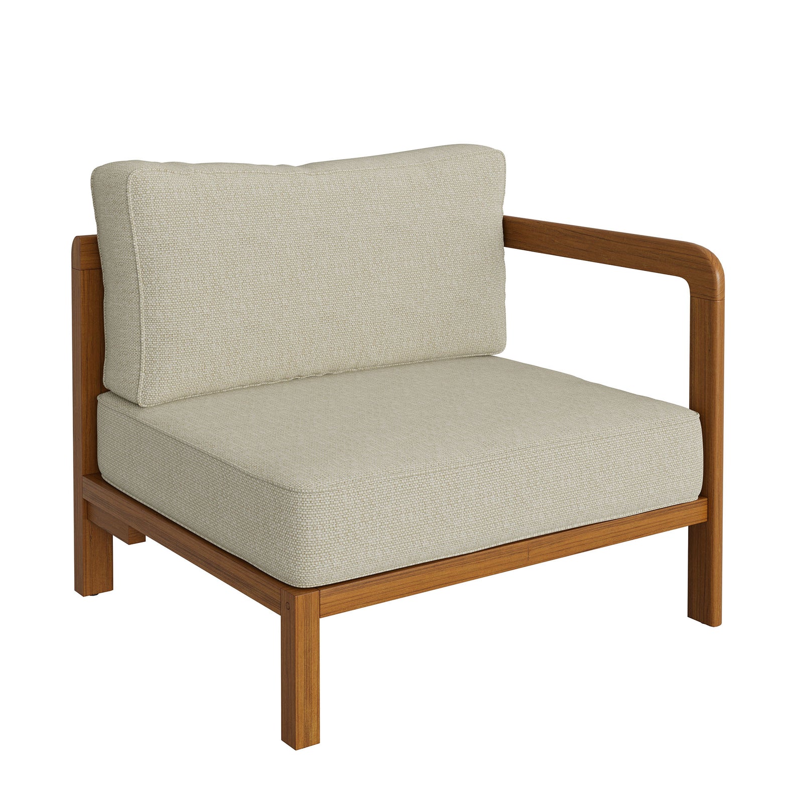 Kona Outdoor Patio Teak Wood Right-Arm Facing Modular Armchair by Modway