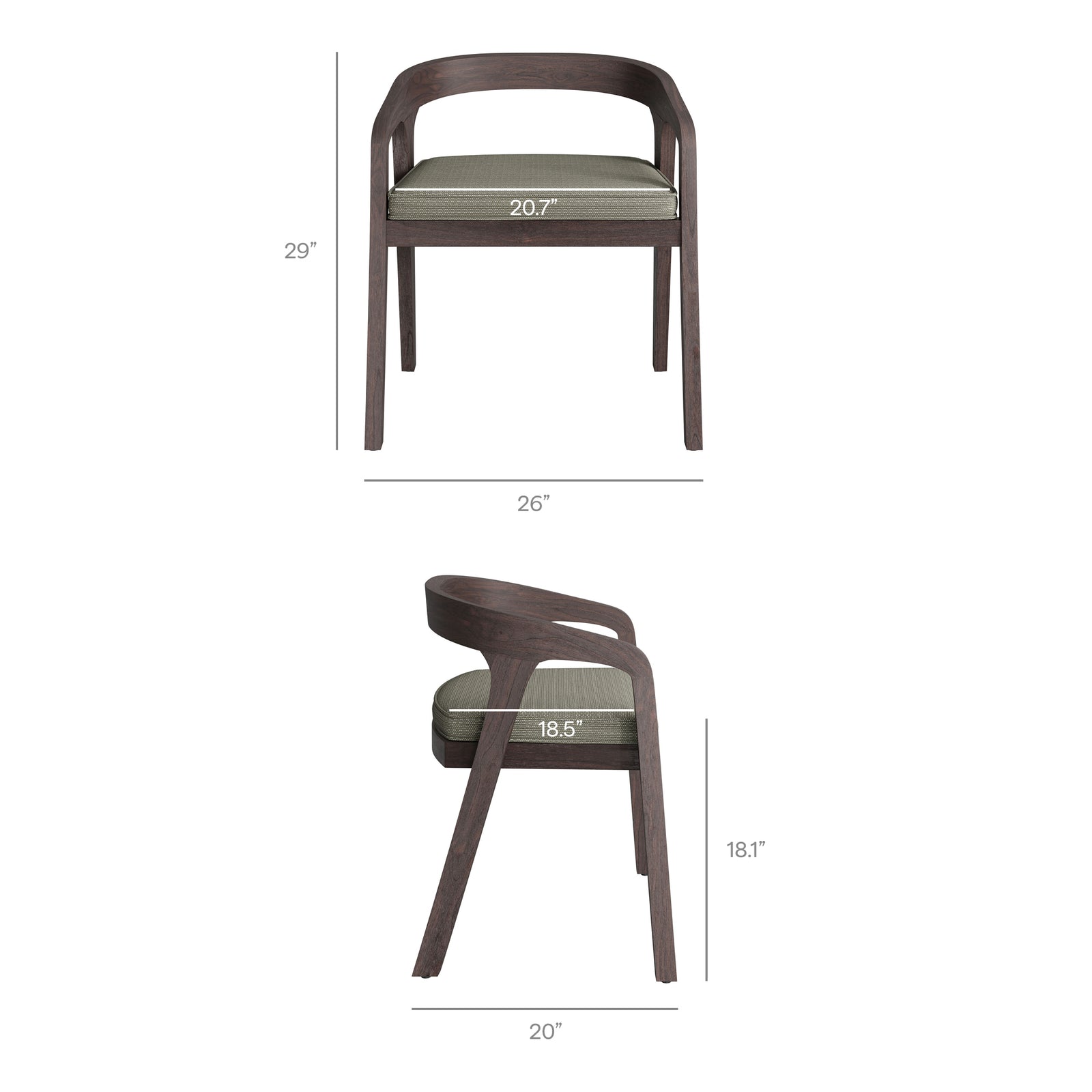 Kona Outdoor Patio Teak Wood Barrel Dining Chair by Modway