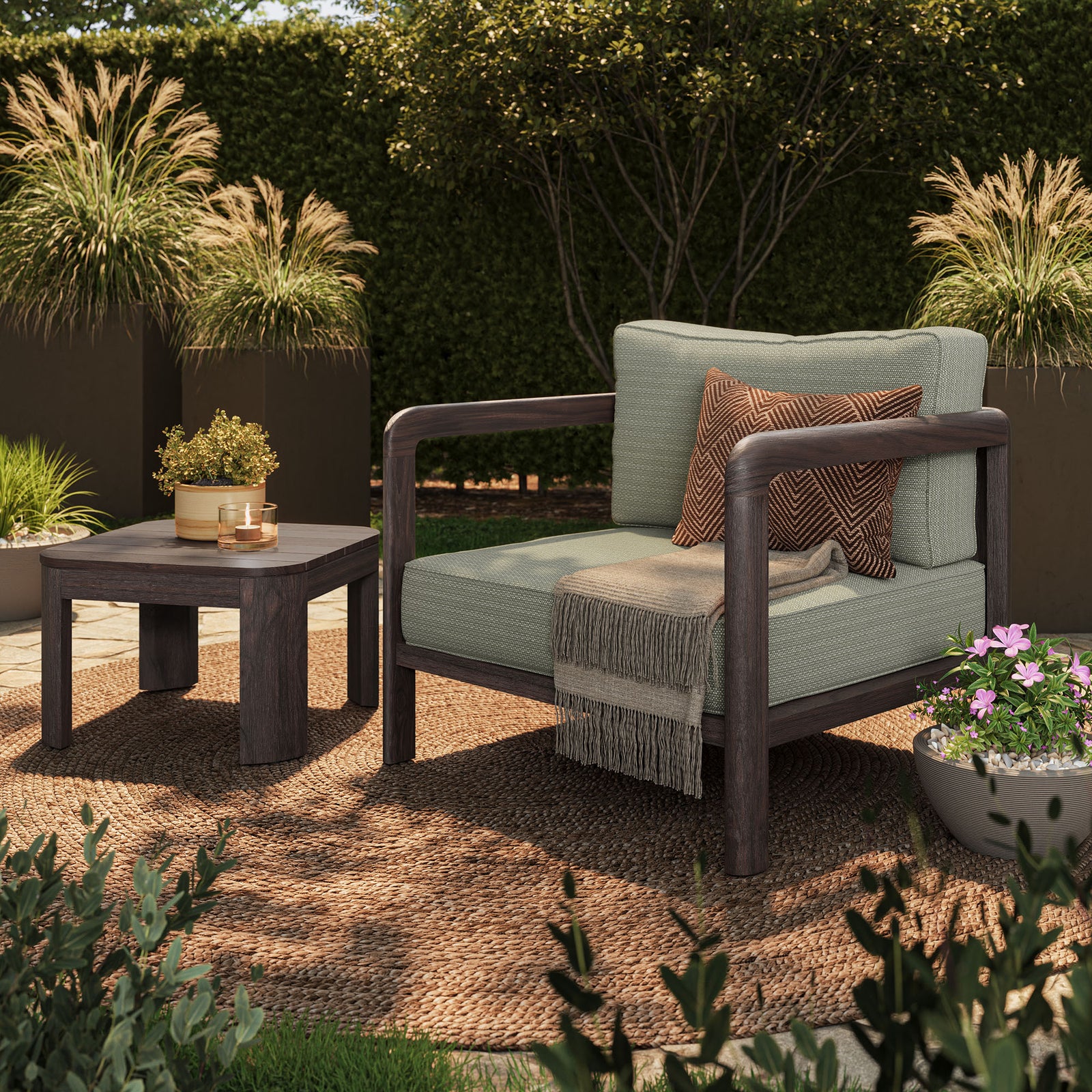 Kona 3-Piece Outdoor Patio Teak Wood Furniture Set by Modway
