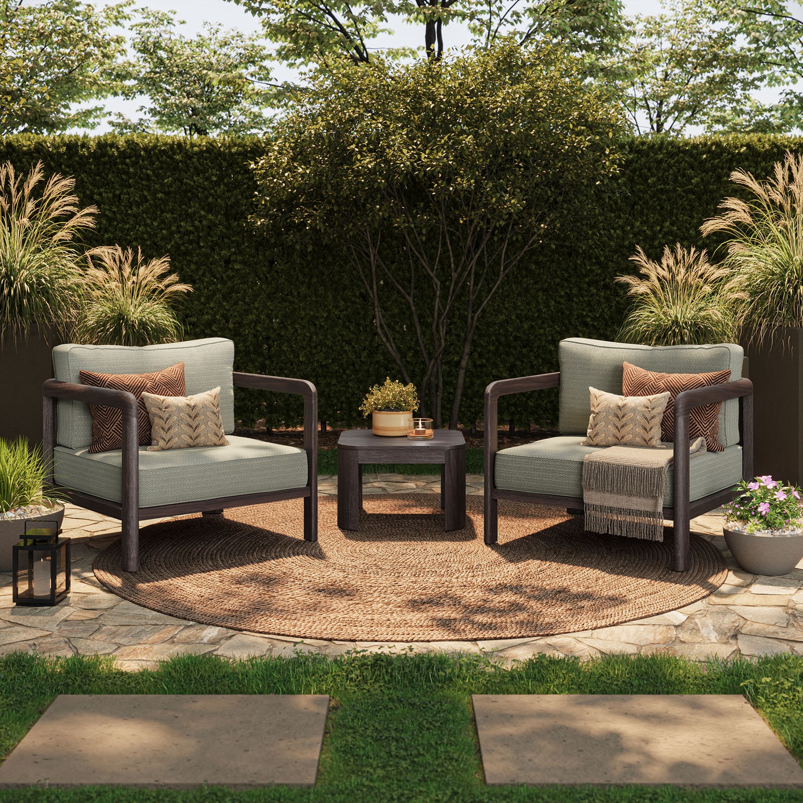 Kona 3-Piece Outdoor Patio Teak Wood Furniture Set by Modway
