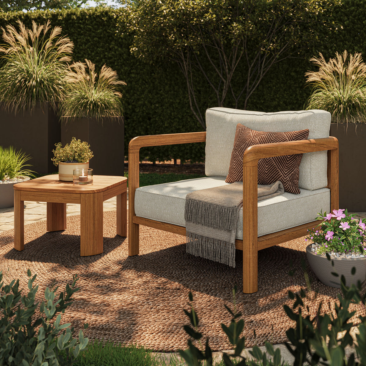 Kona 3-Piece Outdoor Patio Teak Wood Furniture Set by Modway