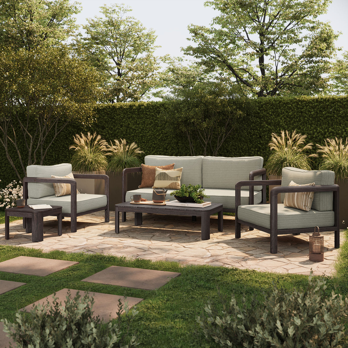 Kona 5-Piece Outdoor Patio Teak Wood Furniture Set by Modway