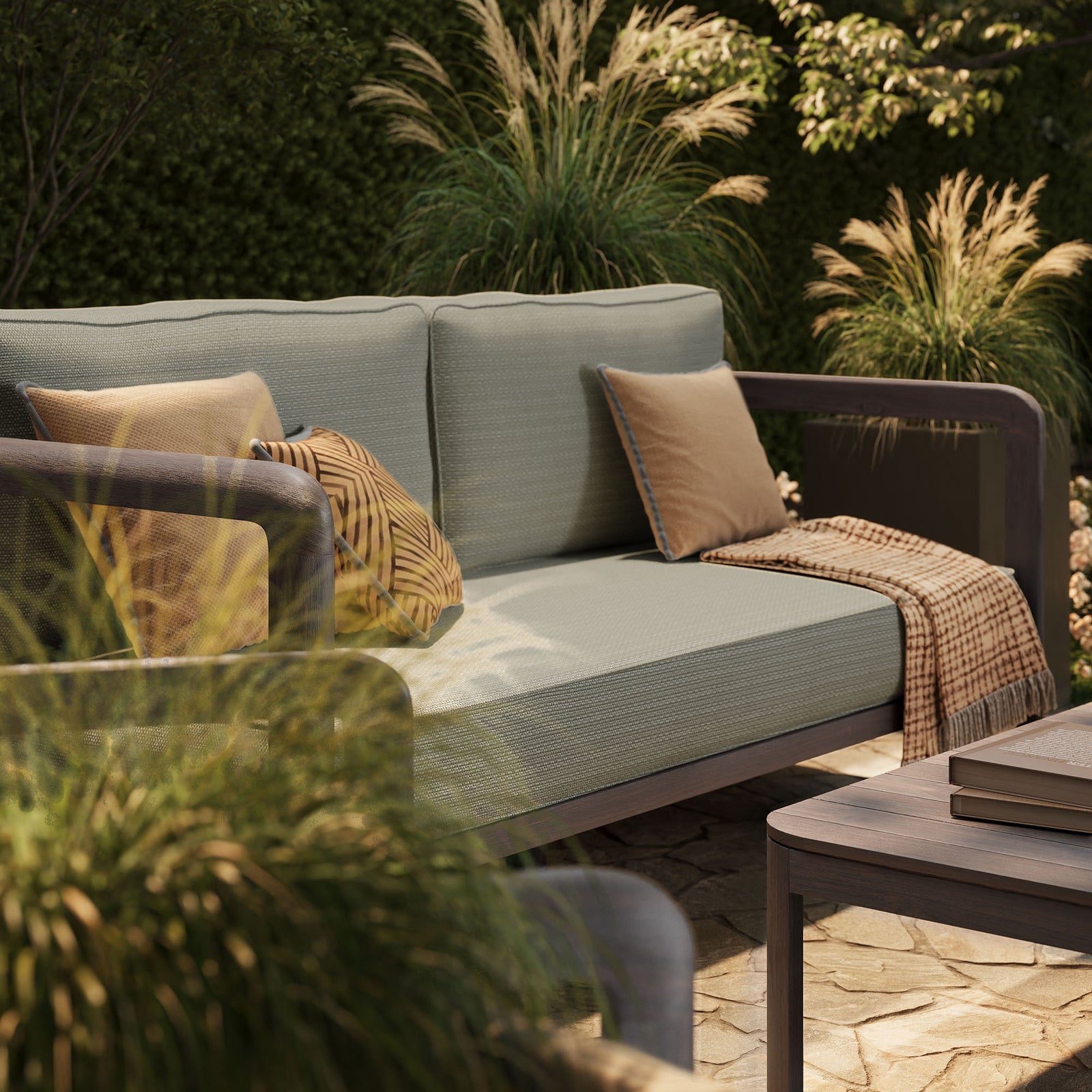 Kona 4-Piece Outdoor Patio Teak Wood Furniture Set by Modway