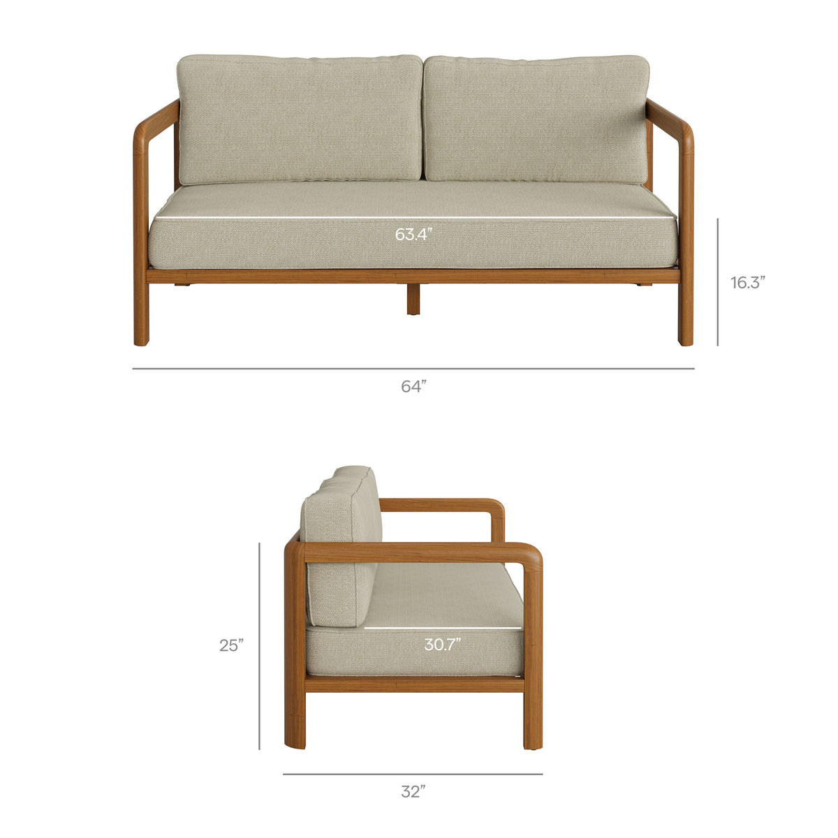 Kona 4-Piece Outdoor Patio Teak Wood Furniture Set by Modway