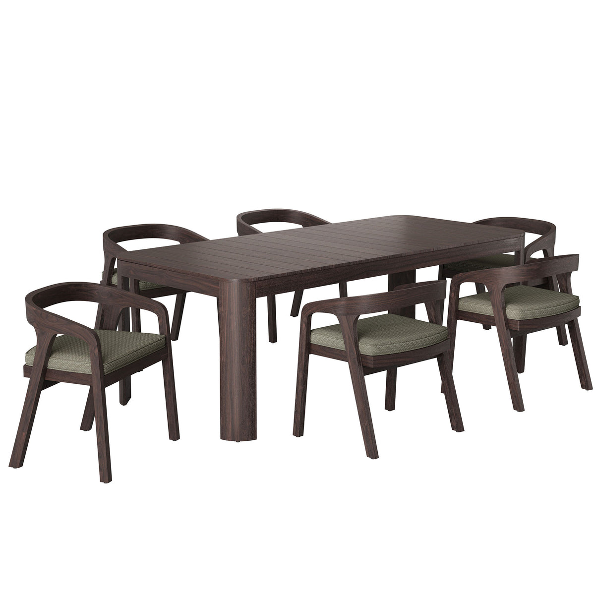 Kona 7-Piece Outdoor Patio Teak Wood Dining Set by Modway