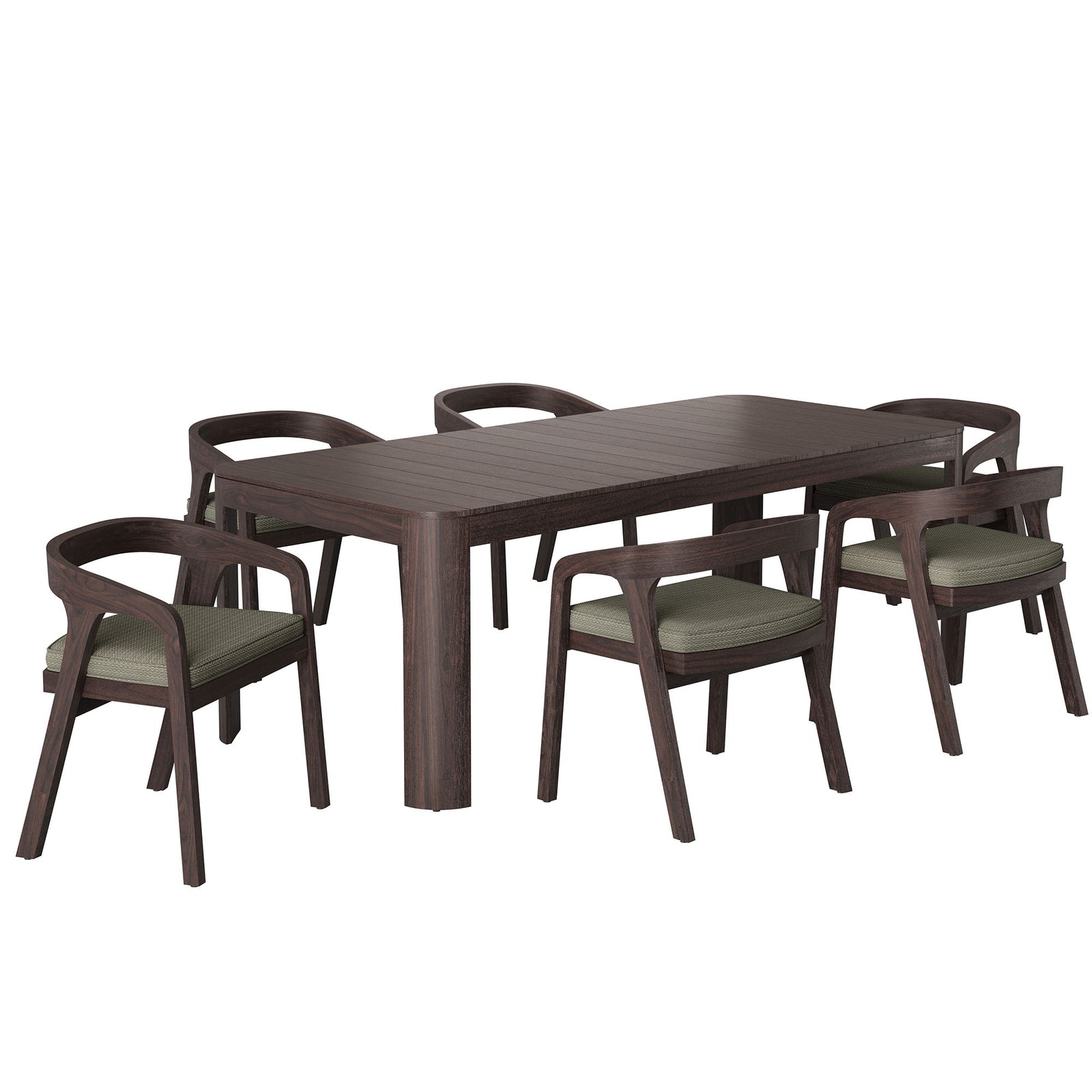 Kona 7-Piece Outdoor Patio Teak Wood Dining Set by Modway