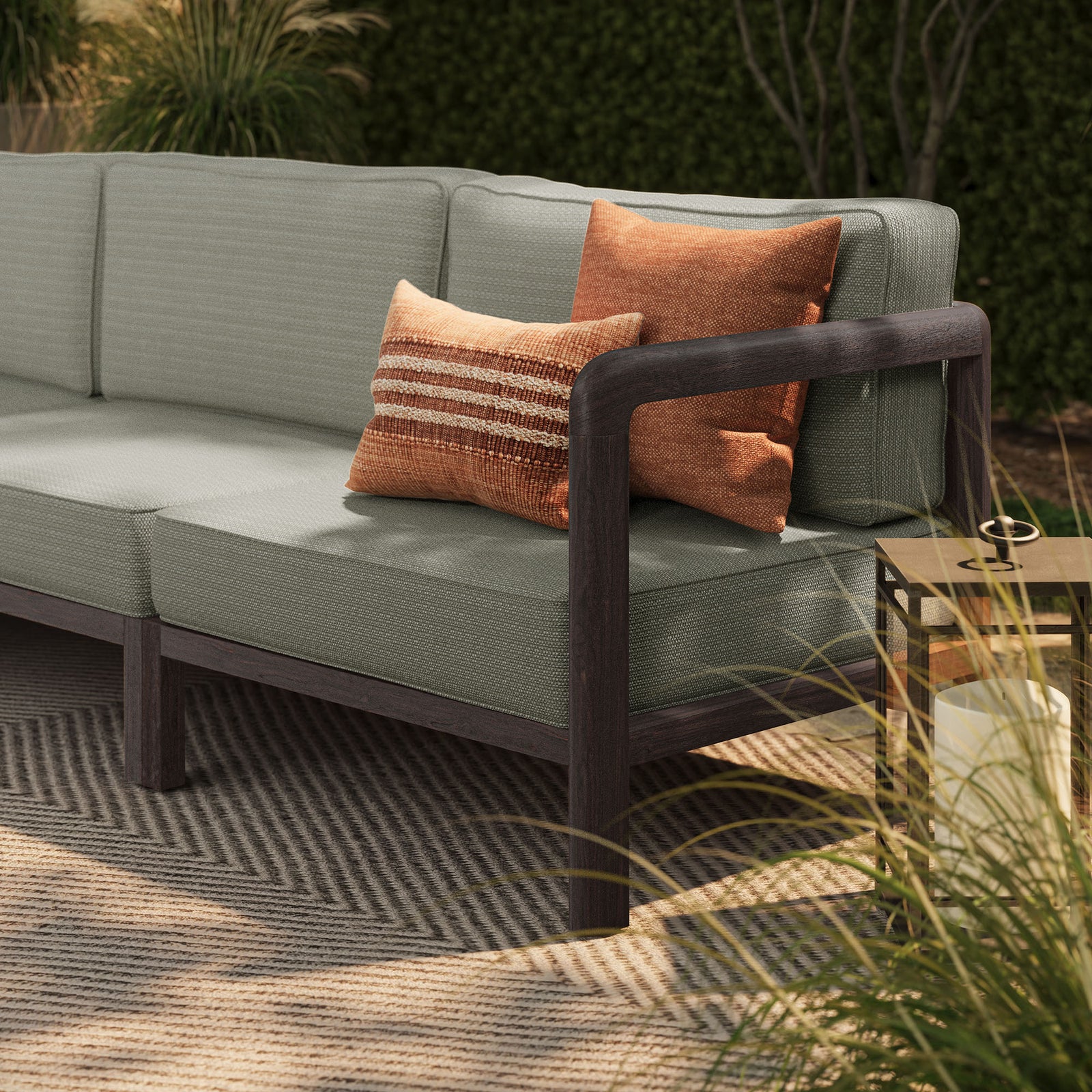 Kona 3-Piece Outdoor Patio Teak Wood Modular Sofa Set by Modway