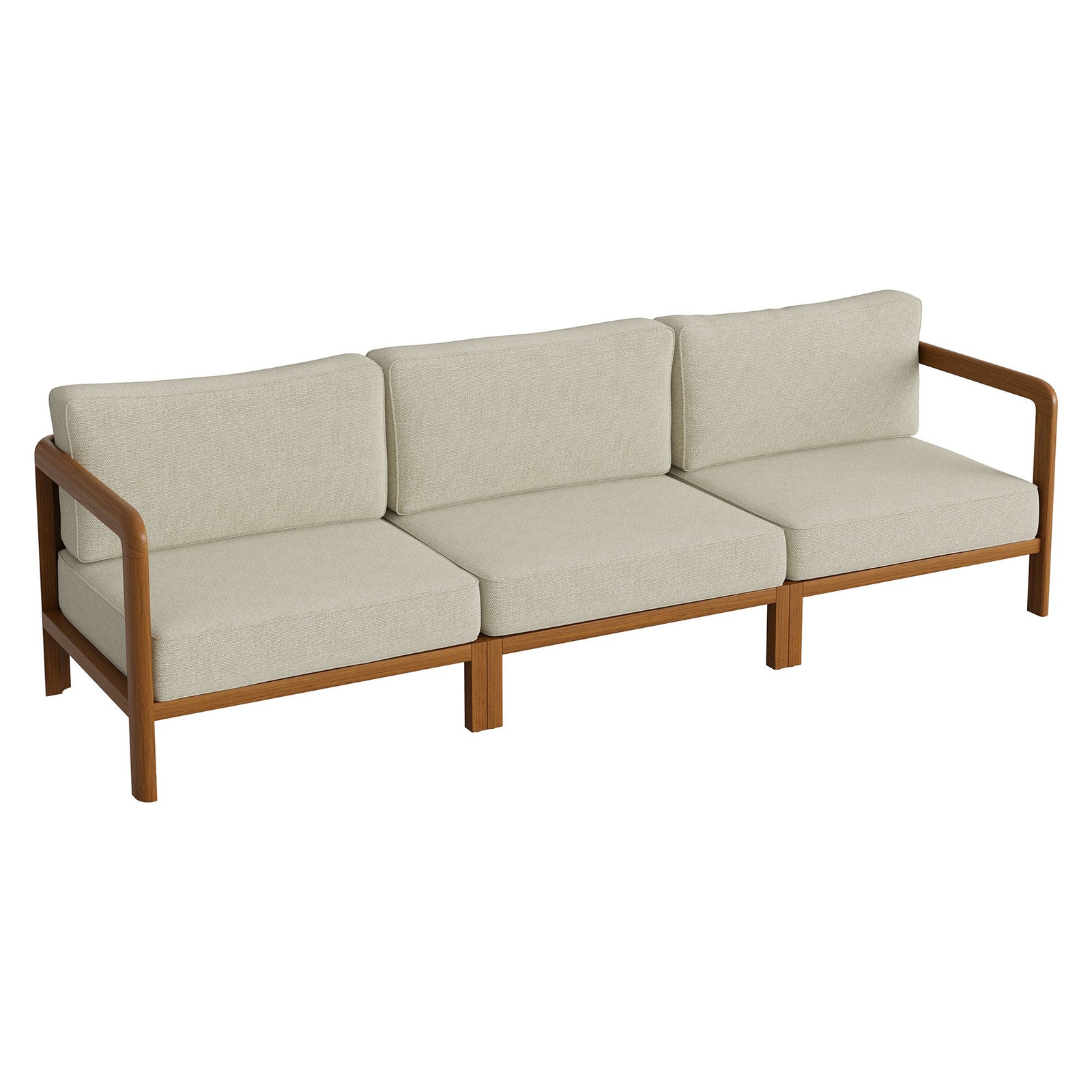 Kona 3-Piece Outdoor Patio Teak Wood Modular Sofa Set by Modway