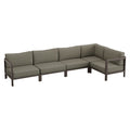 Kona L-Shaped Outdoor Patio Teak Wood Modular Sofa by Modway
