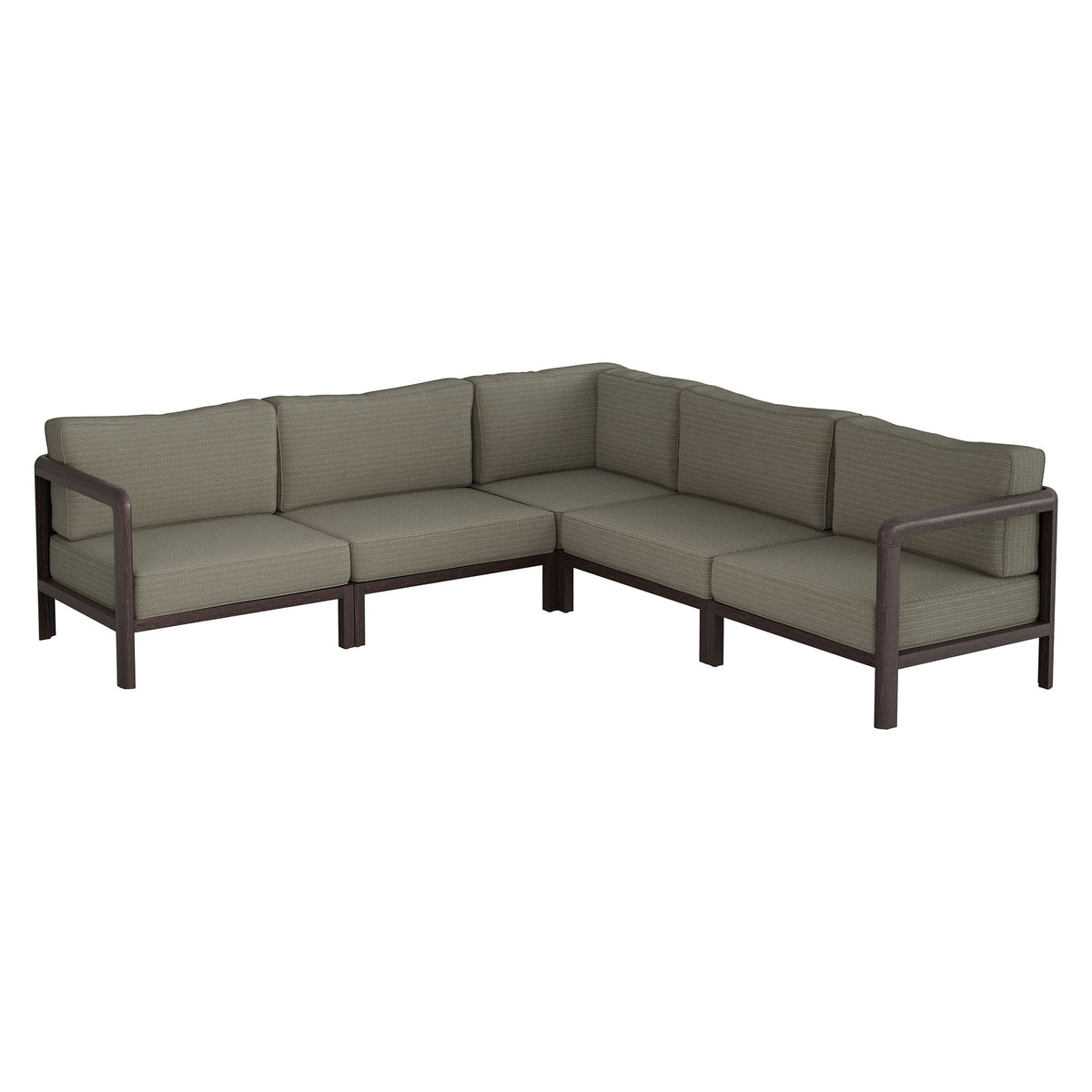 Kona 5-Piece Outdoor Patio Teak Wood Corner Modular Sofa by Modway