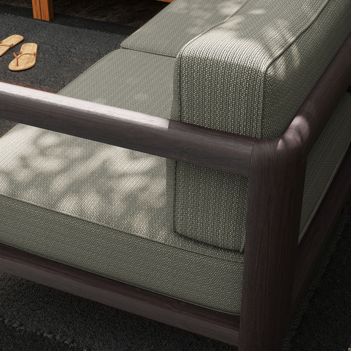 Kona 5-Piece Outdoor Patio Teak Wood Corner Modular Sofa by Modway
