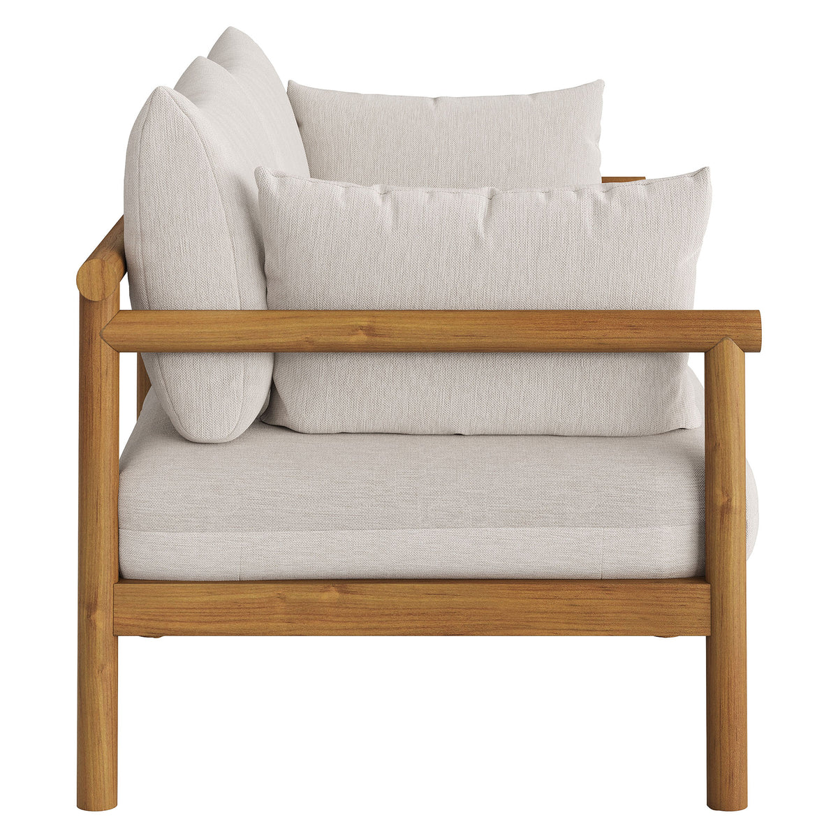 Eleni 2-Piece Outdoor Patio Teak Wood Loveseat with Ottoman Set by Modway