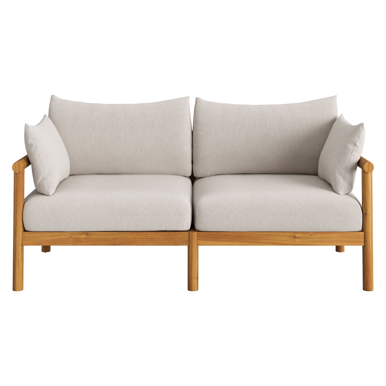 Eleni 2-Piece Outdoor Patio Teak Wood Loveseat with Ottoman Set by Modway