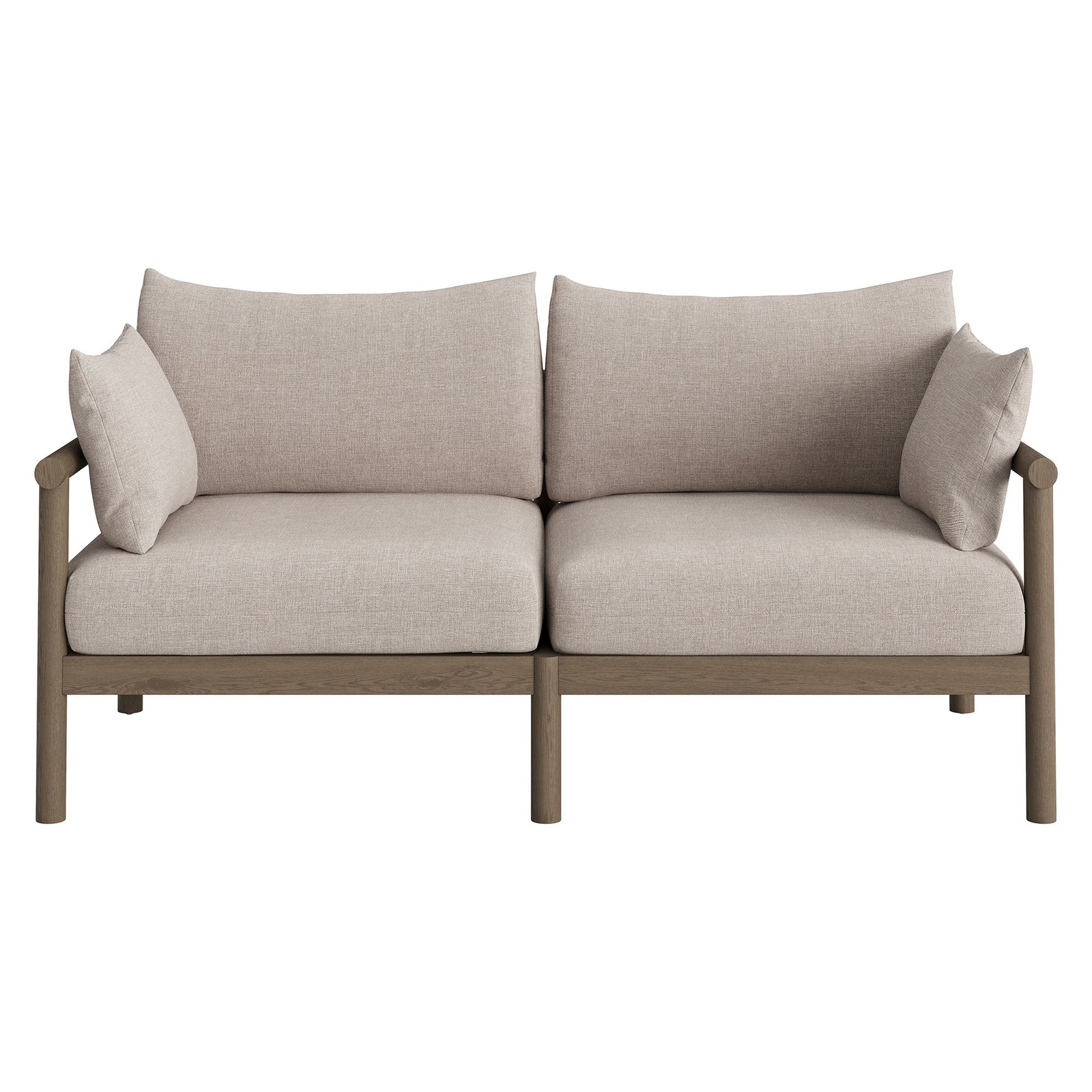 Eleni 2-Piece Outdoor Patio Teak Wood Loveseat with Ottoman Set by Modway