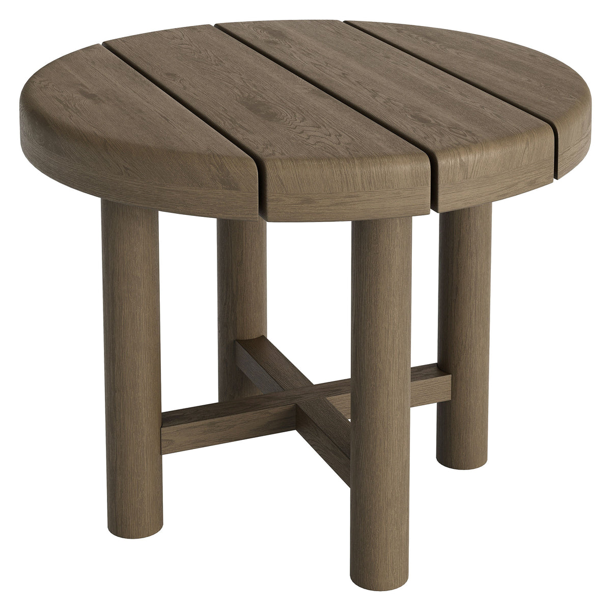 Eleni 20-Inch Round Outdoor Patio Teak Wood Side Table by Modway