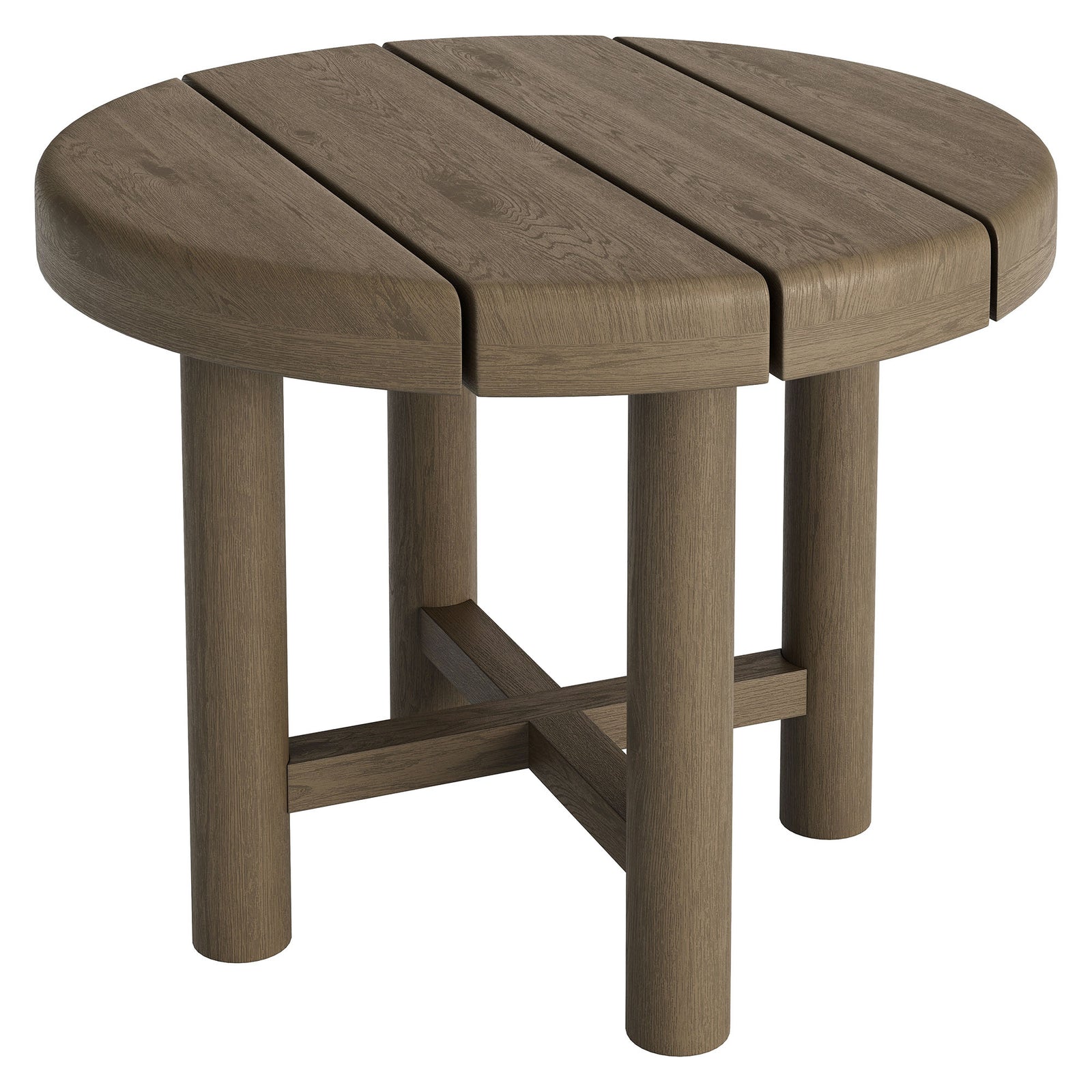 Eleni 20-Inch Round Outdoor Patio Teak Wood Side Table by Modway