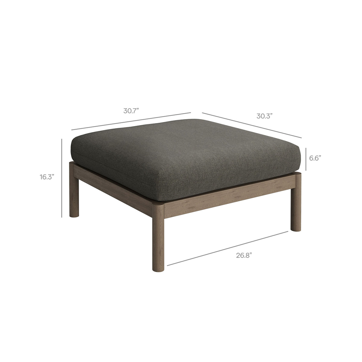 Eleni 2-Piece Outdoor Patio Teak Wood Loveseat with Ottoman Set by Modway