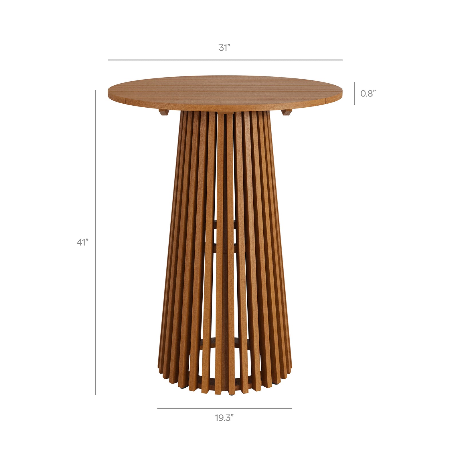 Reed 3-Piece Outdoor Patio Teak Wood Bar Set by Modway