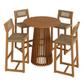 Reed 5-Piece Outdoor Patio Teak Wood Bar Set by Modway