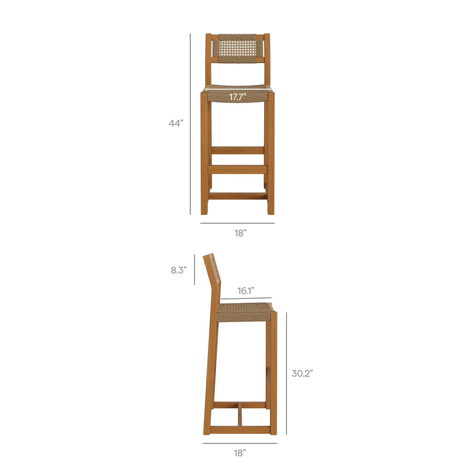 Reed 5-Piece Outdoor Patio Teak Wood Bar Set by Modway