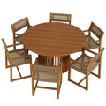 Reed 7-Piece Outdoor Patio Teak Wood Dining Set by Modway