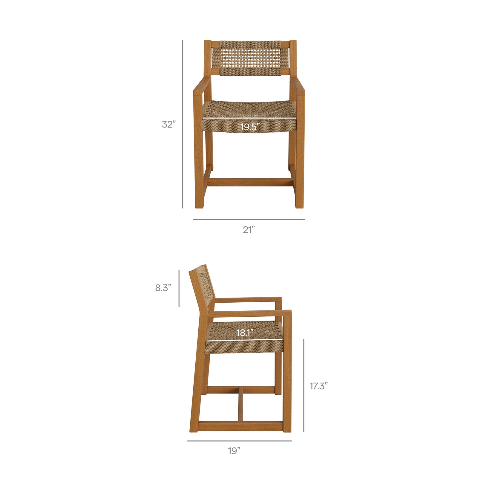 Reed 7-Piece Outdoor Patio Teak Wood Dining Set by Modway