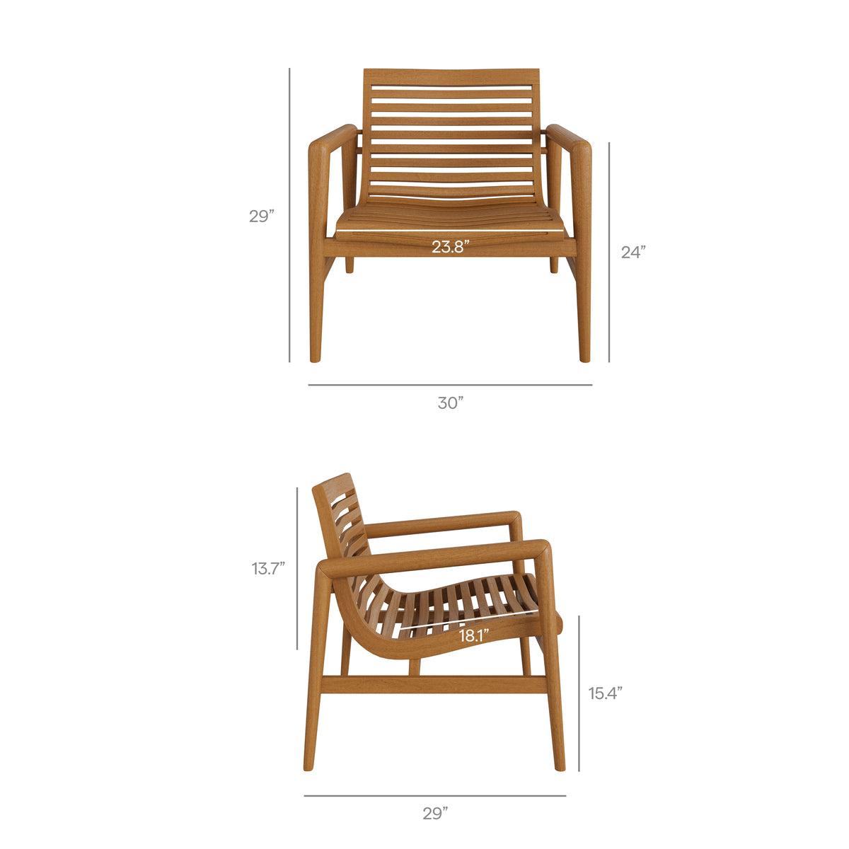 Hayden 4-Piece Outdoor Patio Teak Wood Furniture Set by Modway