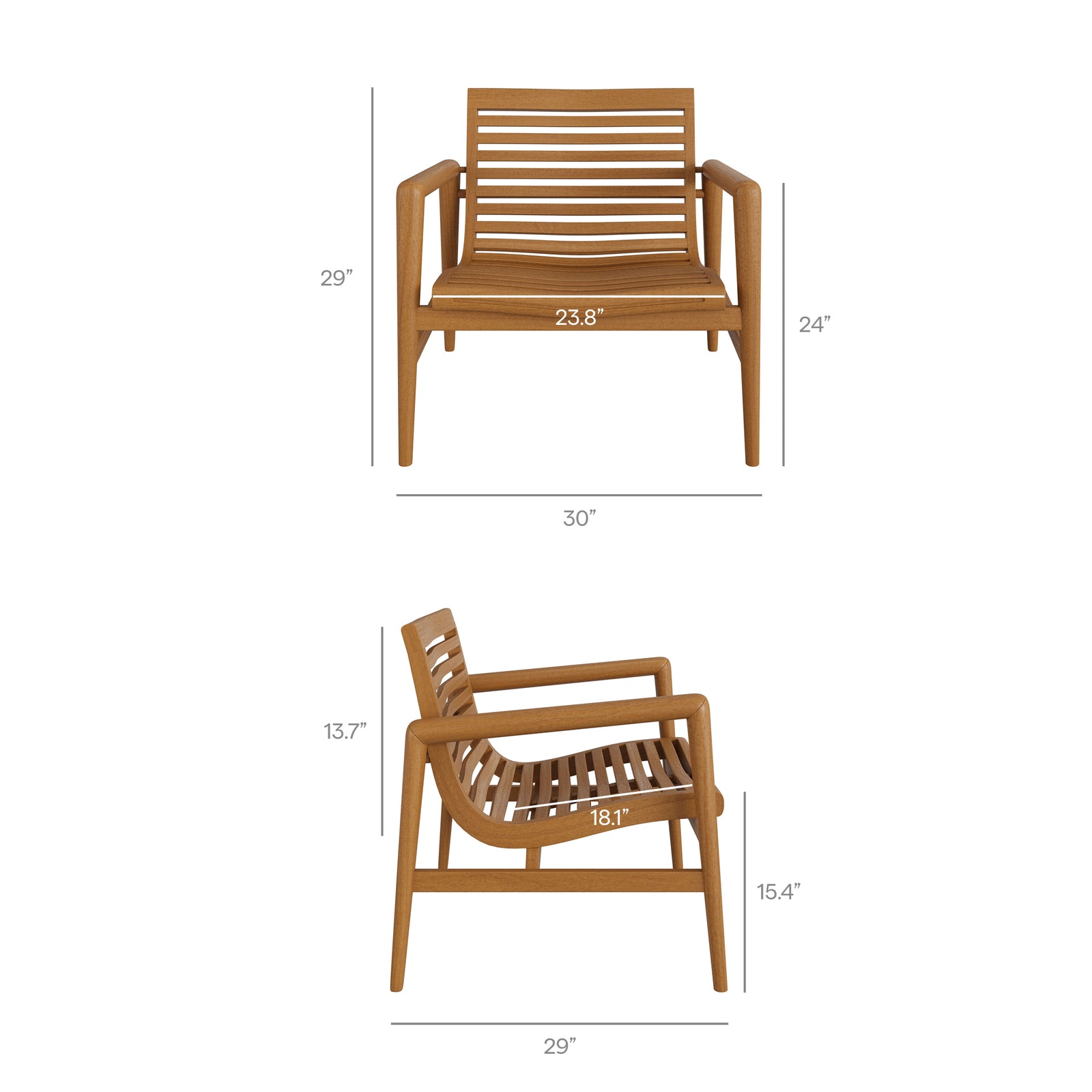 Hayden 4-Piece Outdoor Patio Teak Wood Furniture Set by Modway