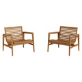 Hayden Outdoor Patio Teak Wood Armchairs Set of 2 by Modway